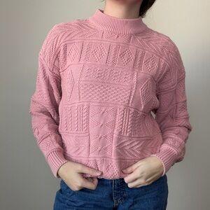 Banana Republic Safari Co. vintage pink textured chunky knit size small cotton